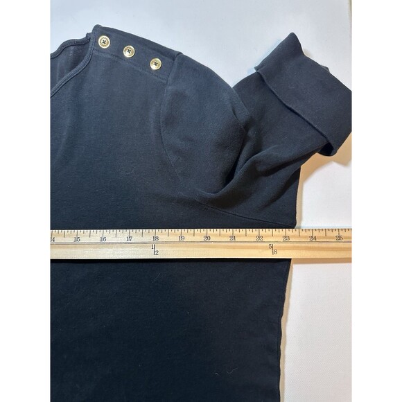 Lauren Ralph Lauren Black Short Sleeve Shirt Gold Button Women's Plus‎ 1X - Picture 10 of 10